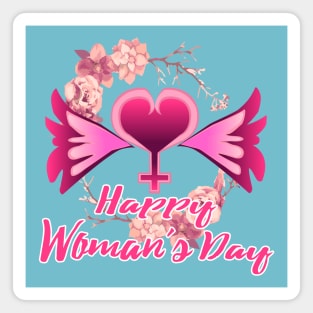 Floral Heart Happy Woman´s Day Magnet